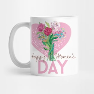 Spring Flowers for Happy women's day in a pink heart shape Mug